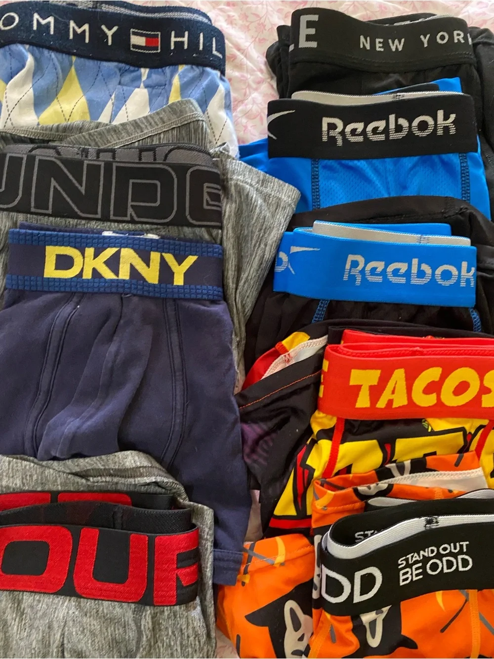 Mixed Men's Boxer Briefs Pack with Assorted Branded Waistbands - Multi-Color